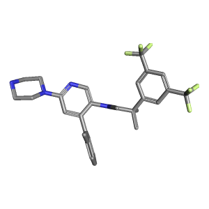 Netupitant代谢物N-去甲基Netupitat,CAS 290296-72-9,「麦克林」N9915918-5mg C29H30F6N4O_3D图