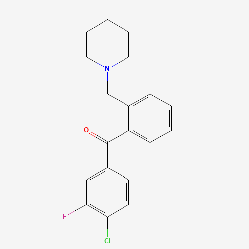 4'-氯-3'-氟-2-哌啶甲基二苯甲酮,CAS 898773-42-7,「Fluorochem」C24725204-2g