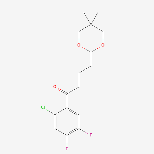 2'-氯-4'_5'-二氟-4-（5,5-二甲基-1,3-二氧杂-2-Yl）丁苯酮,CAS 898757-32-9,「Fluorochem」C24727977-5g