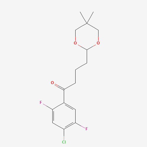 4'-氯-2'_5'-二氟-4-（5,5-二甲基-1,3-二氧杂-2-Yl）丁苯酮,CAS 898757-41-0,「Fluorochem」C24727980-5g