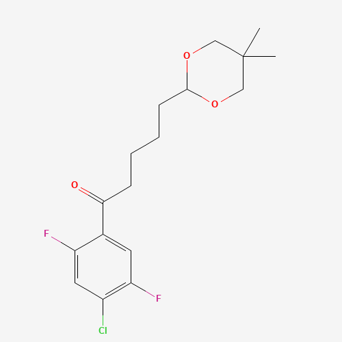 4'-氯-2'_5'-二氟-5-（5,5-二甲基-1,3-二氧杂-2-Yl）戊烯酮,CAS 898757-44-3,「Fluorochem」C24727981-5g